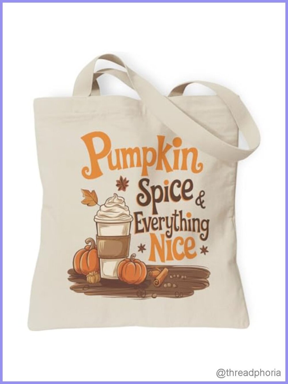 Canvas Tote Bag with Inner Zipper Pocket, Reusable Large Shoulder Bag, Fall